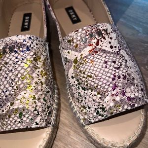 DKNY open toe platform flat